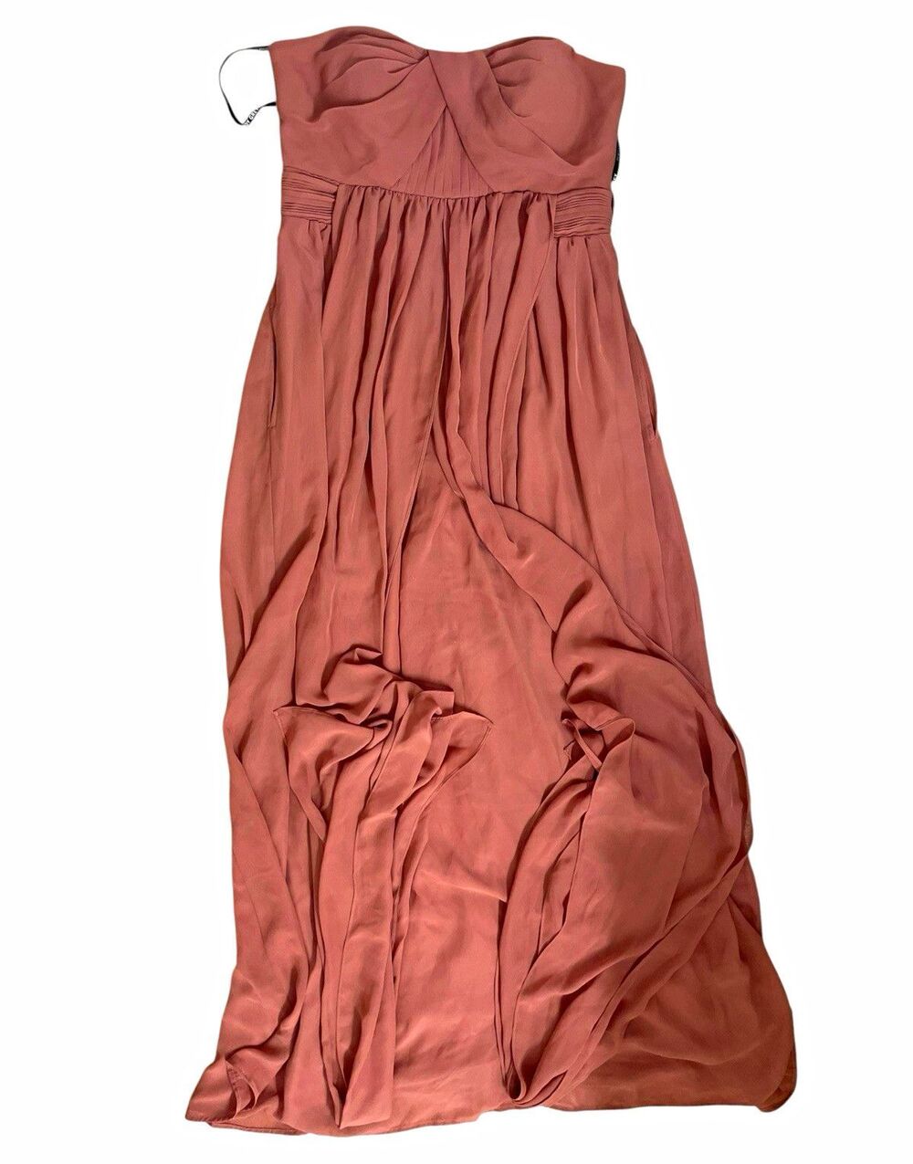 Birdy Grey Pink Sweetheart Spaghetti Strap Maxi Dress Slit Formal Size M